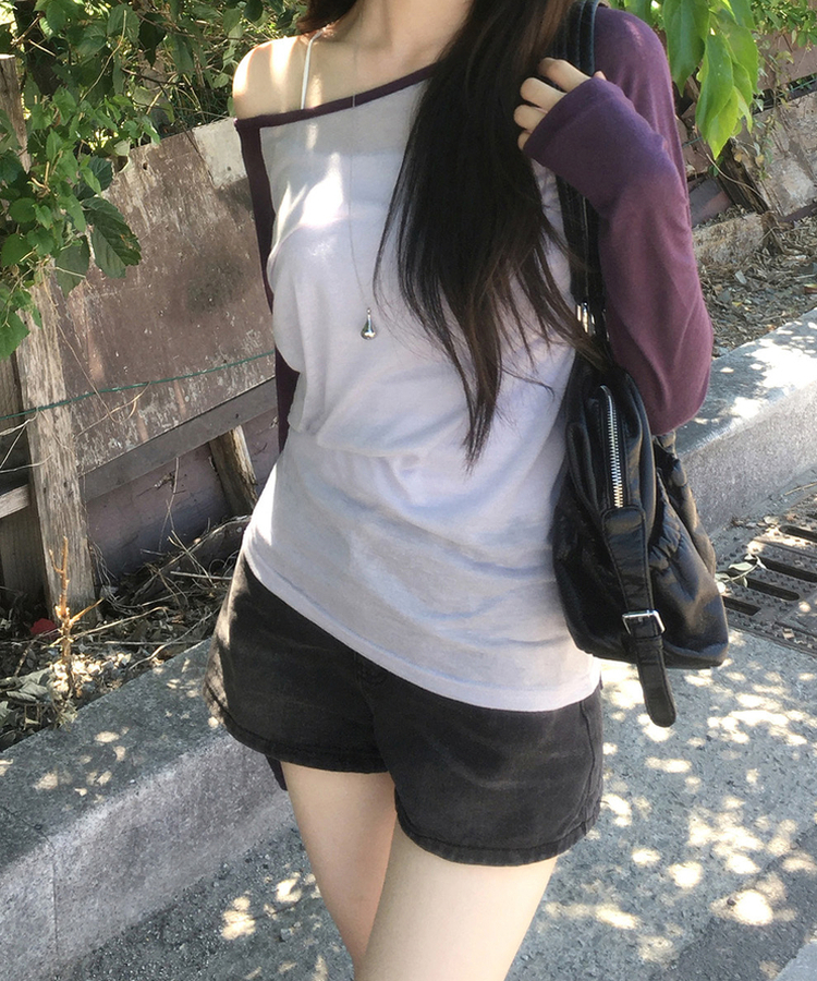 ラグラン長袖Tシャツ(5color) PURPLE