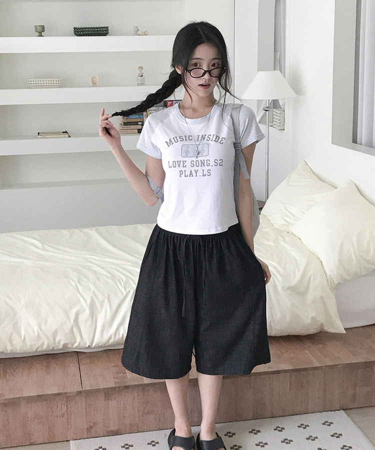 ドットレタリングラグランパッチ半袖Tシャツ WHITE