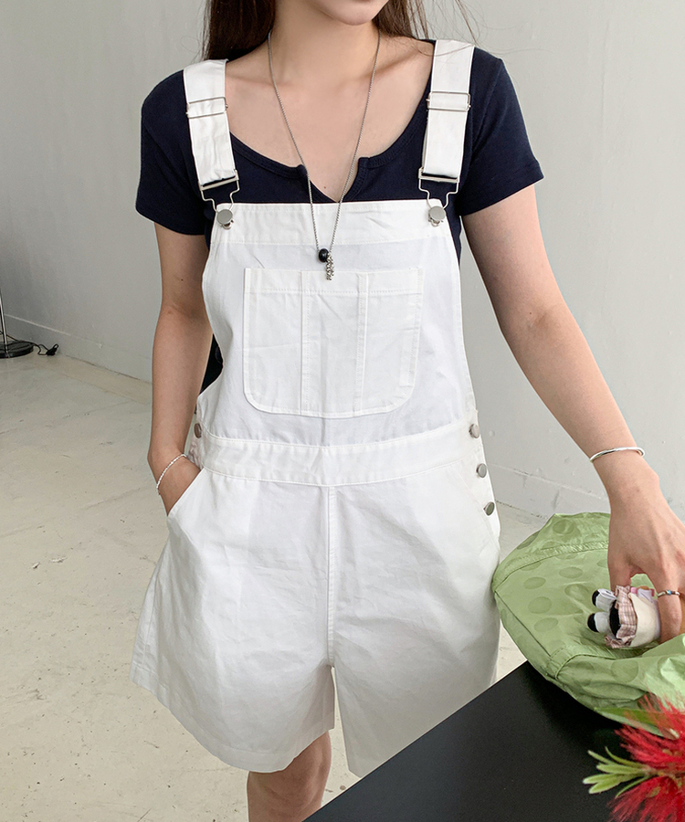コットンサスペンダーショートパンツ IVORY