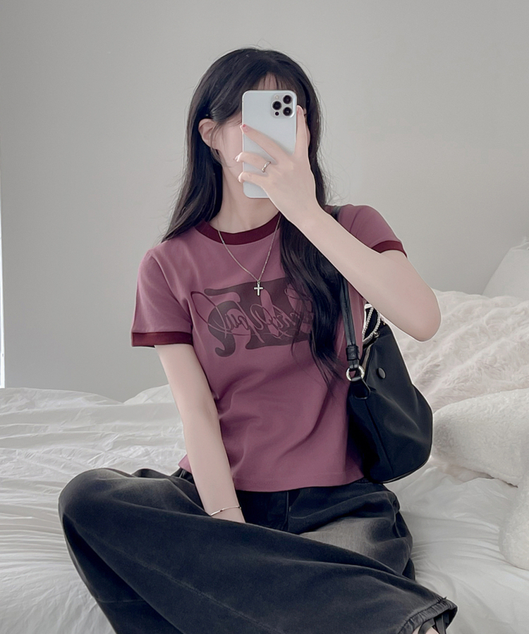 リンガー半袖Tシャツ PINK