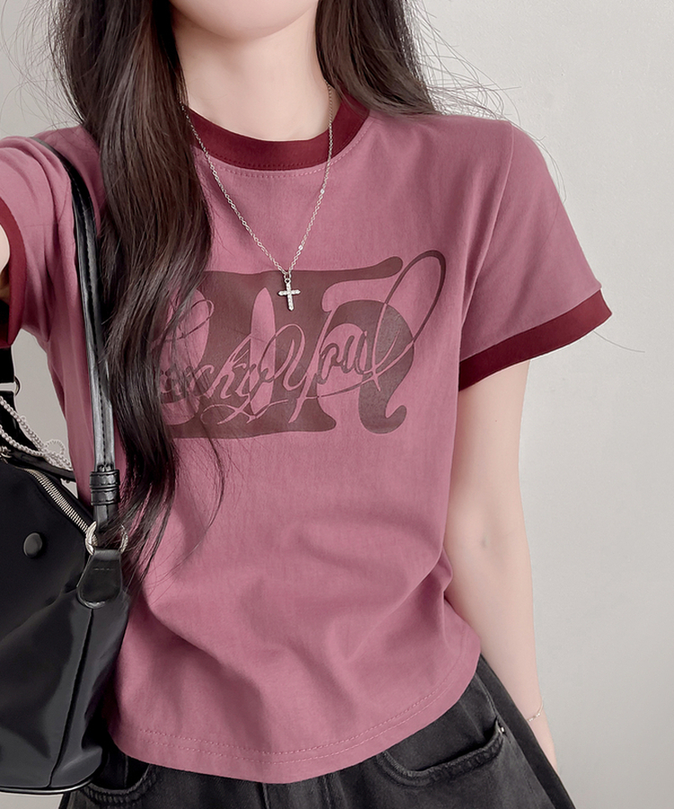 リンガー半袖Tシャツ PINK