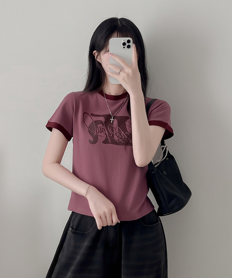 リンガー半袖Tシャツ PINK