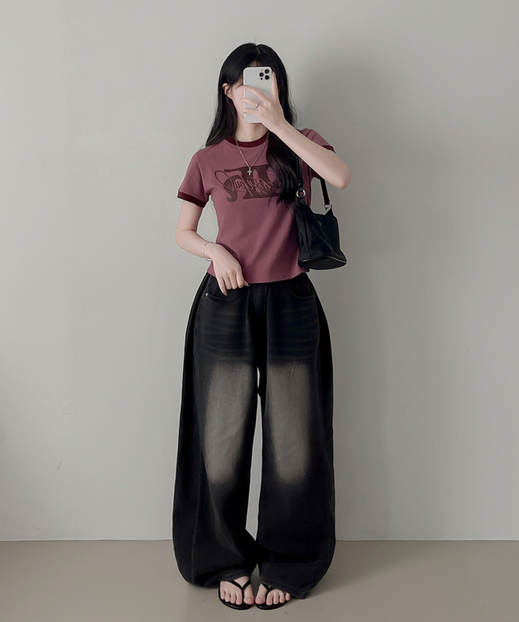リンガー半袖Tシャツ PINK