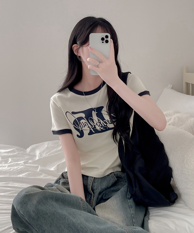 リンガー半袖Tシャツ CREAM