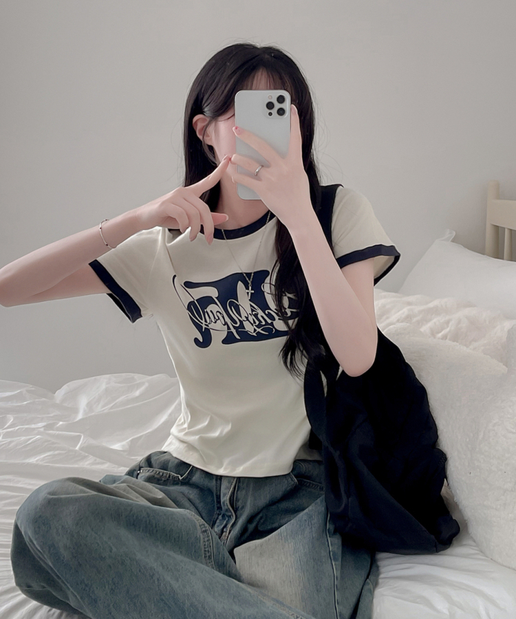 リンガー半袖Tシャツ CREAM