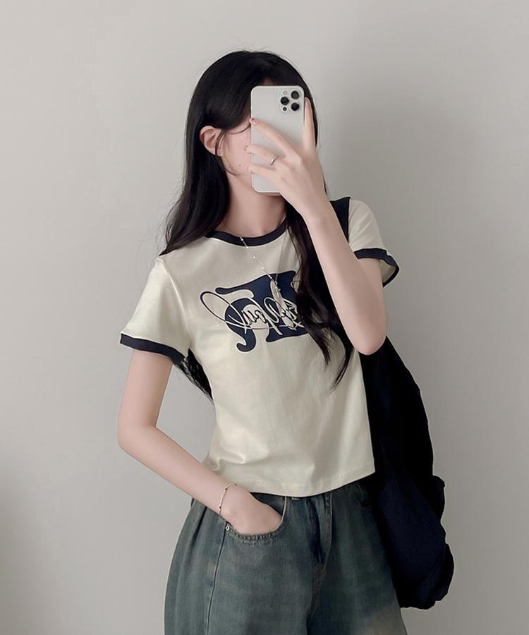 リンガー半袖Tシャツ CREAM