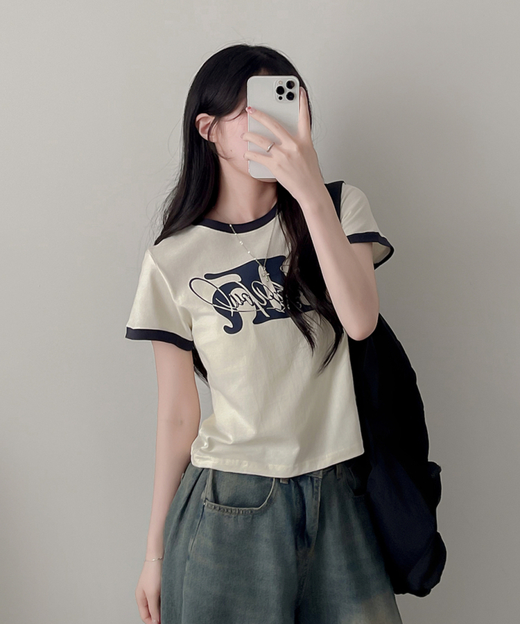 リンガー半袖Tシャツ CREAM