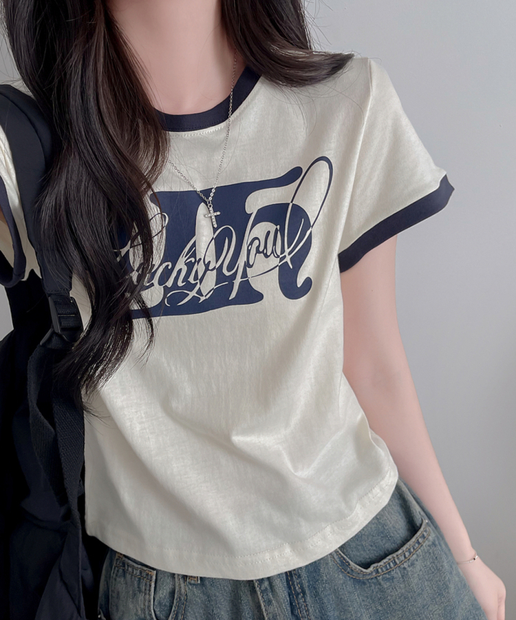 リンガー半袖Tシャツ CREAM