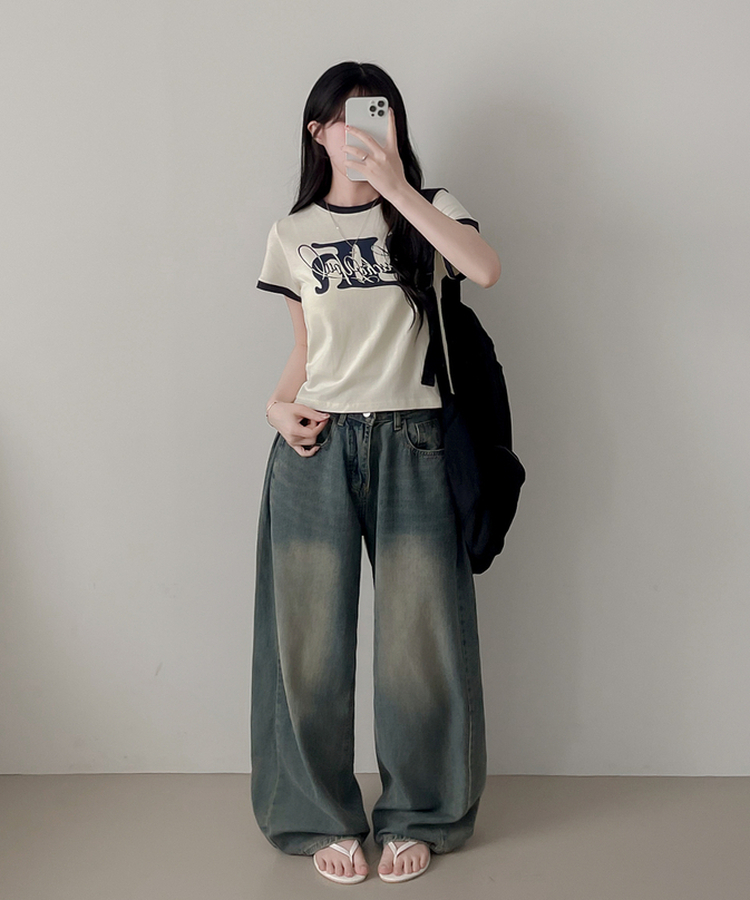 リンガー半袖Tシャツ CREAM