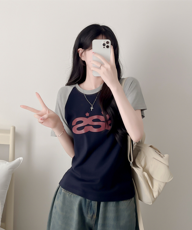 ラグラン半袖Tシャツ GREY