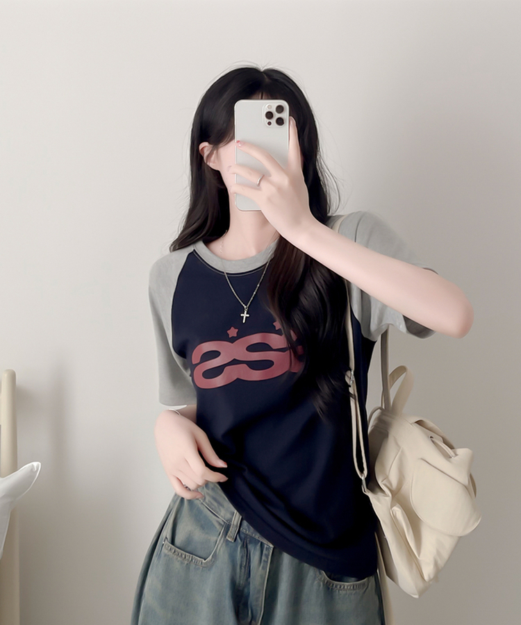 ラグラン半袖Tシャツ GREY