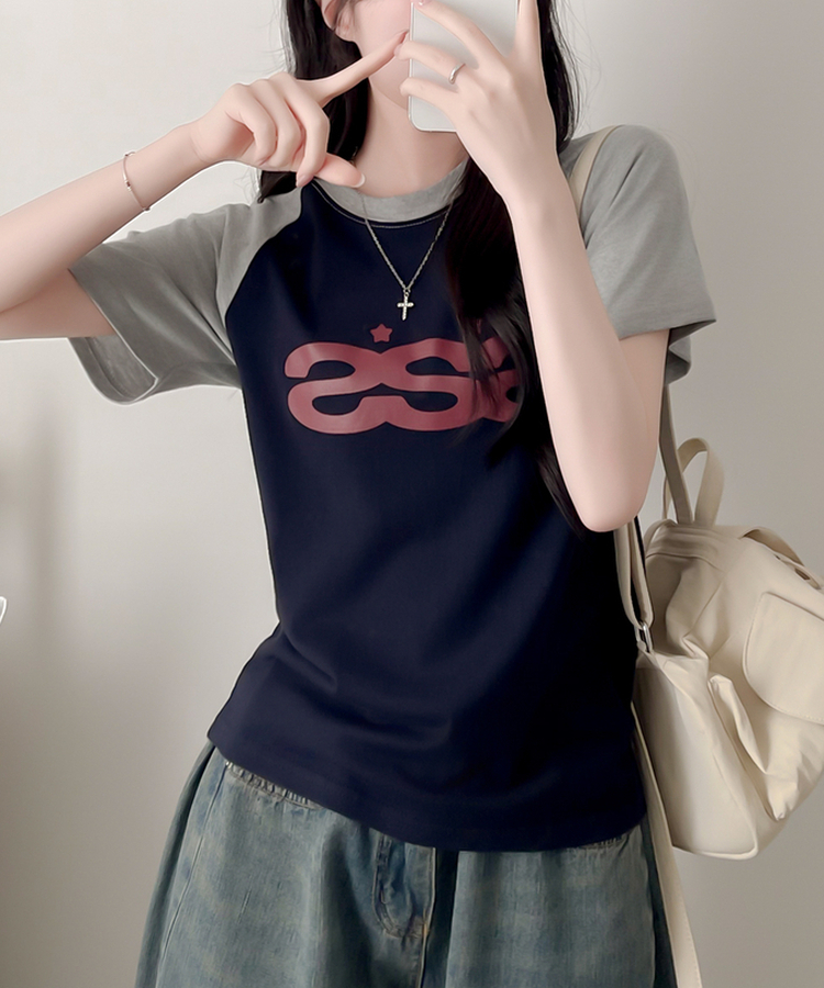 ラグラン半袖Tシャツ GREY