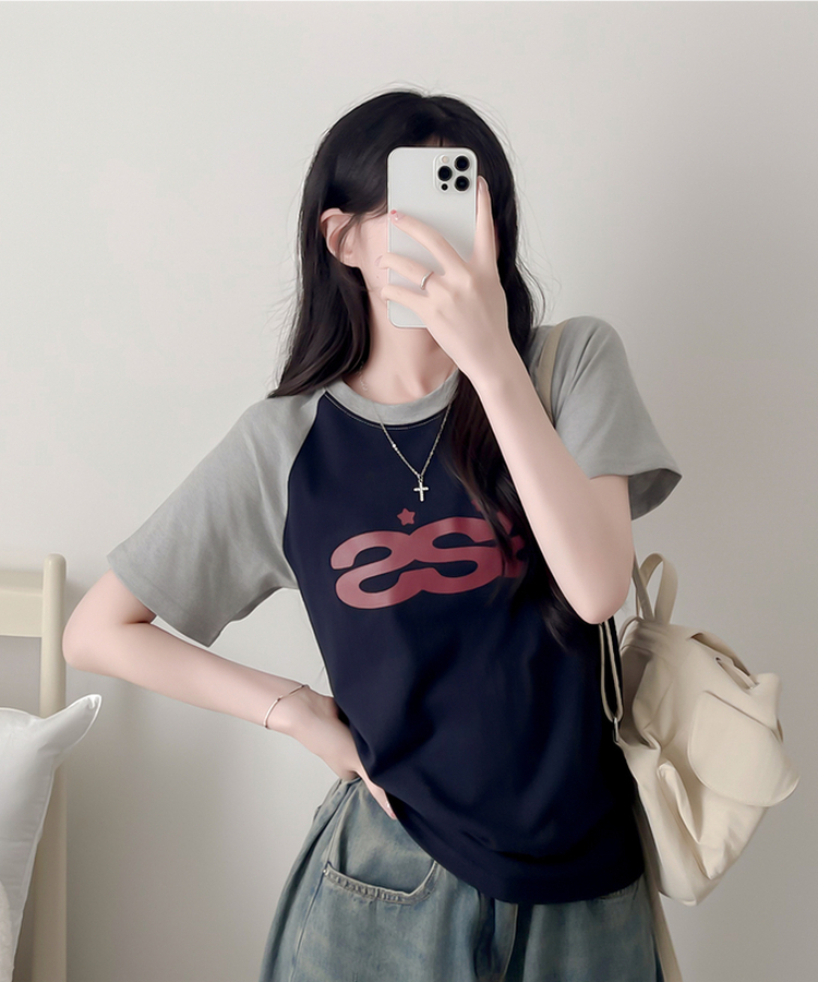 ラグラン半袖Tシャツ GREY