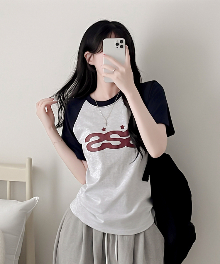 ラグラン半袖Tシャツ NAVY