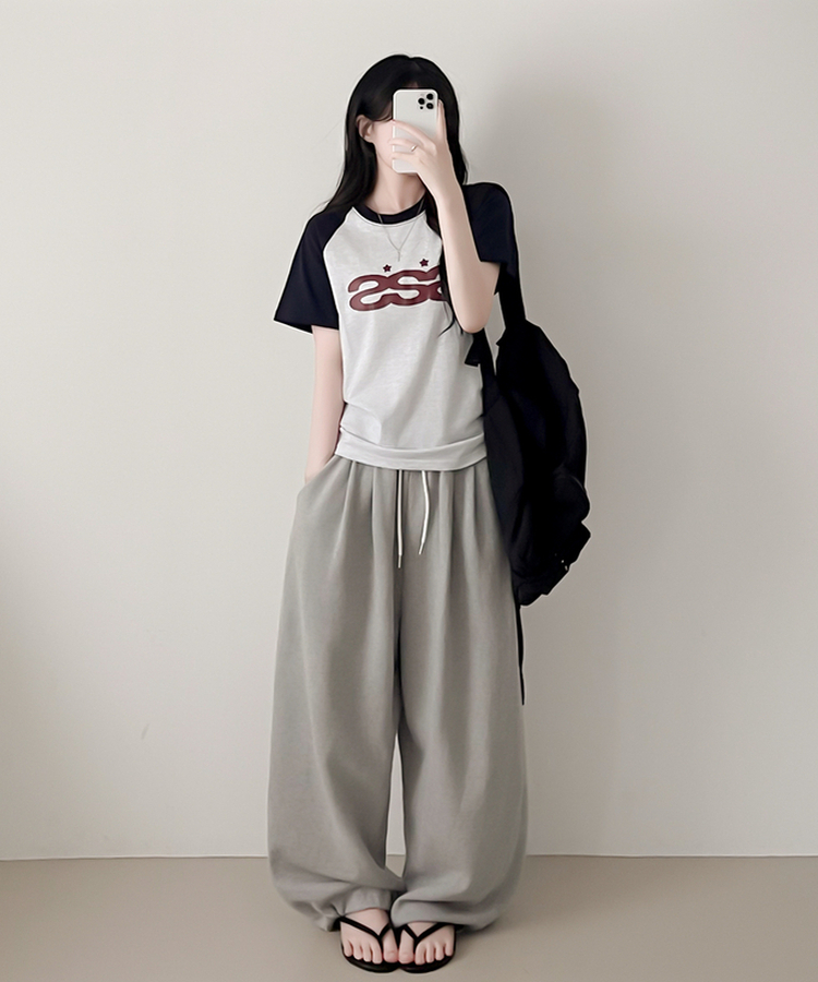 ラグラン半袖Tシャツ NAVY