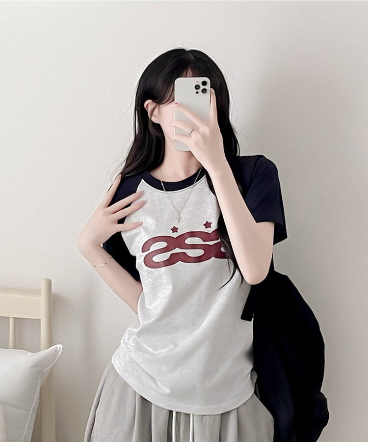 ラグラン半袖Tシャツ NAVY