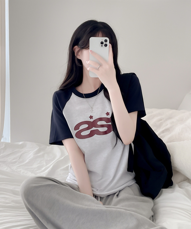 ラグラン半袖Tシャツ NAVY