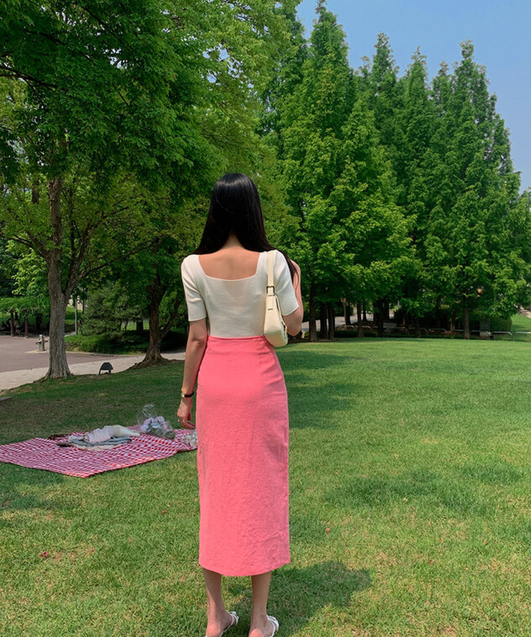 スリットロングスカート PINK