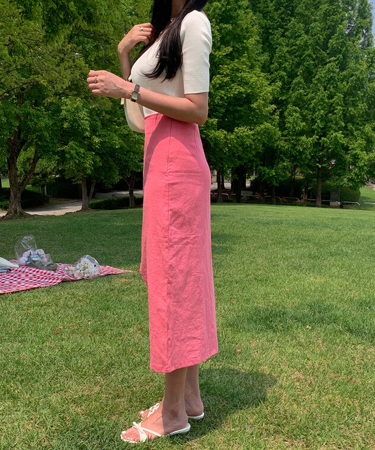 スリットロングスカート PINK
