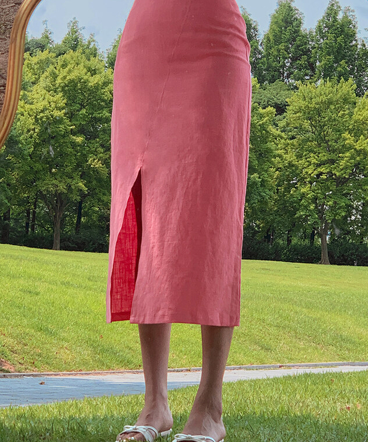 スリットロングスカート PINK