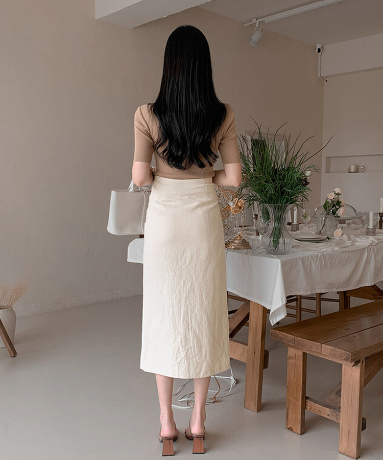 スリットロングスカート BEIGE