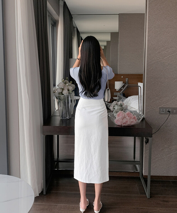 スリットロングスカート IVORY