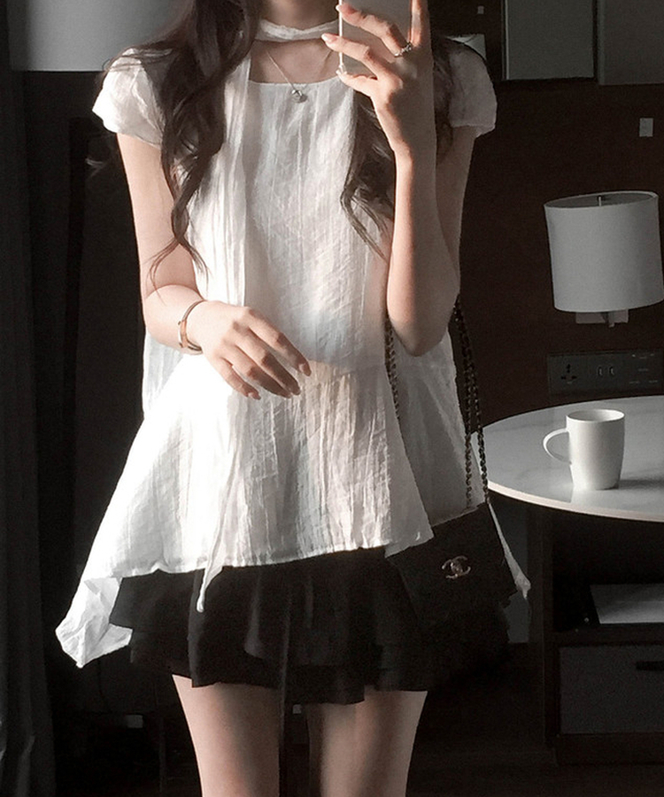 アシメパフフレアブラウス IVORY