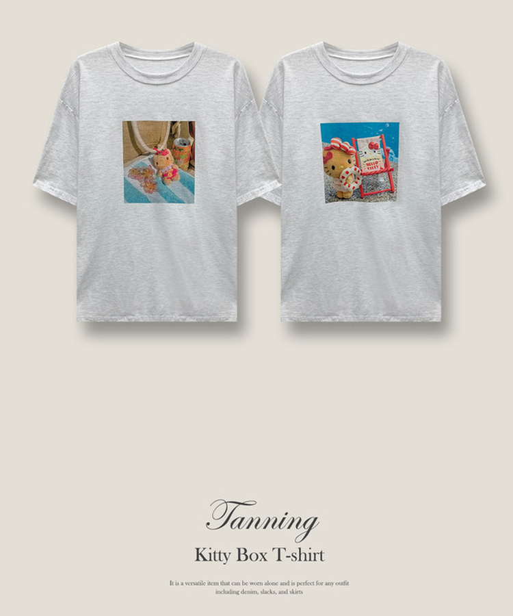 日焼けキティボックスTシャツ