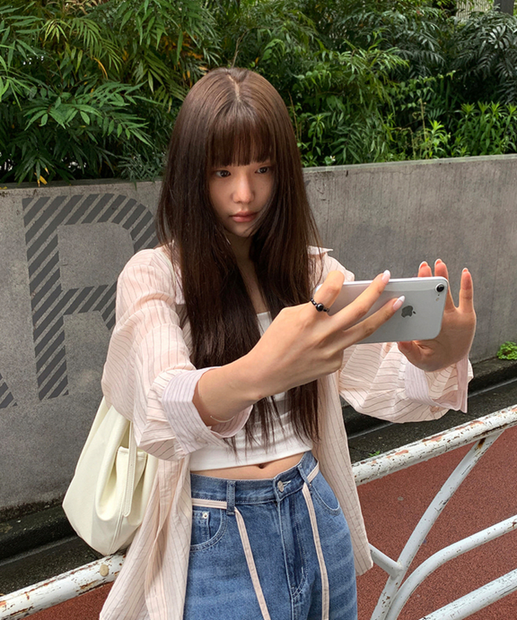 ビーズストーンリング BLACK