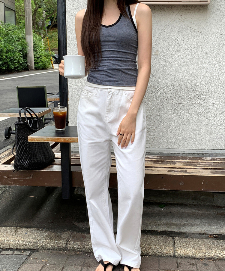 【丈別】セミワイドコットンパンツ COTTON WHITE