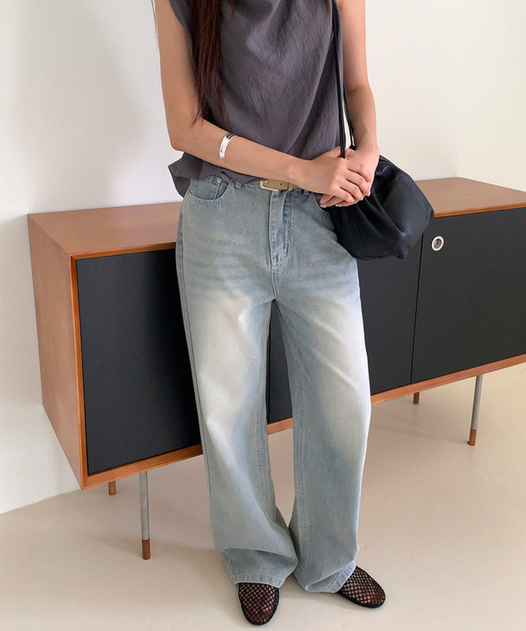クラシックセミワイドデニムパンツ LIGHT DENIM