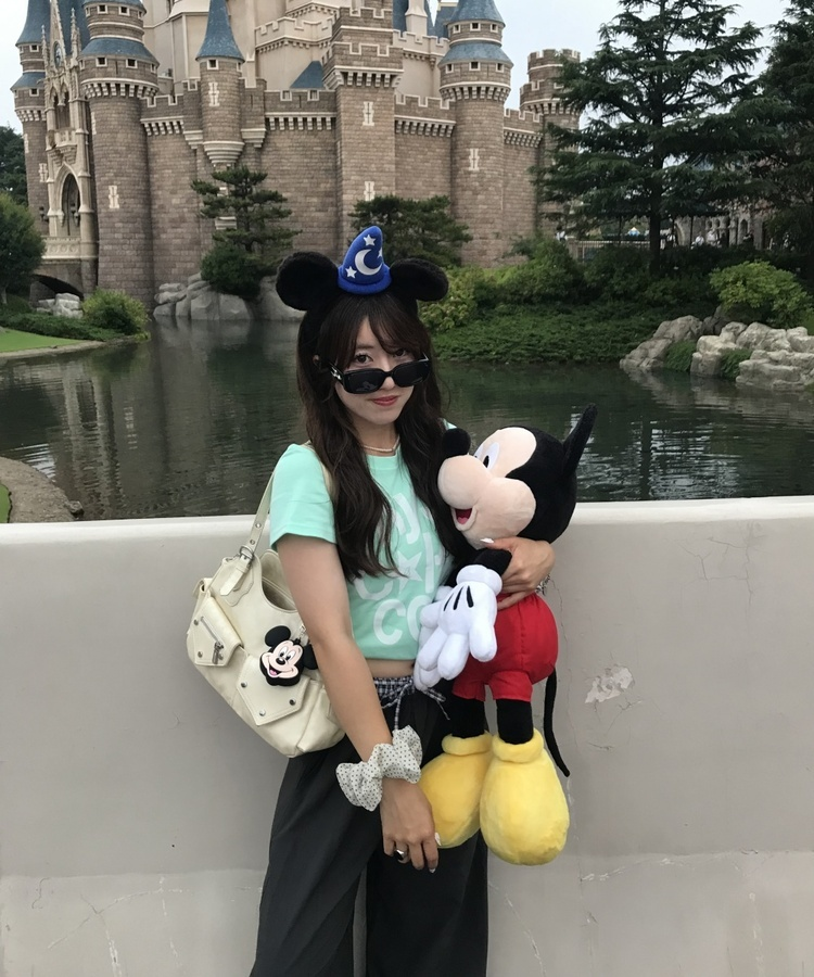 스타 레터링 크롭 티셔츠 민트