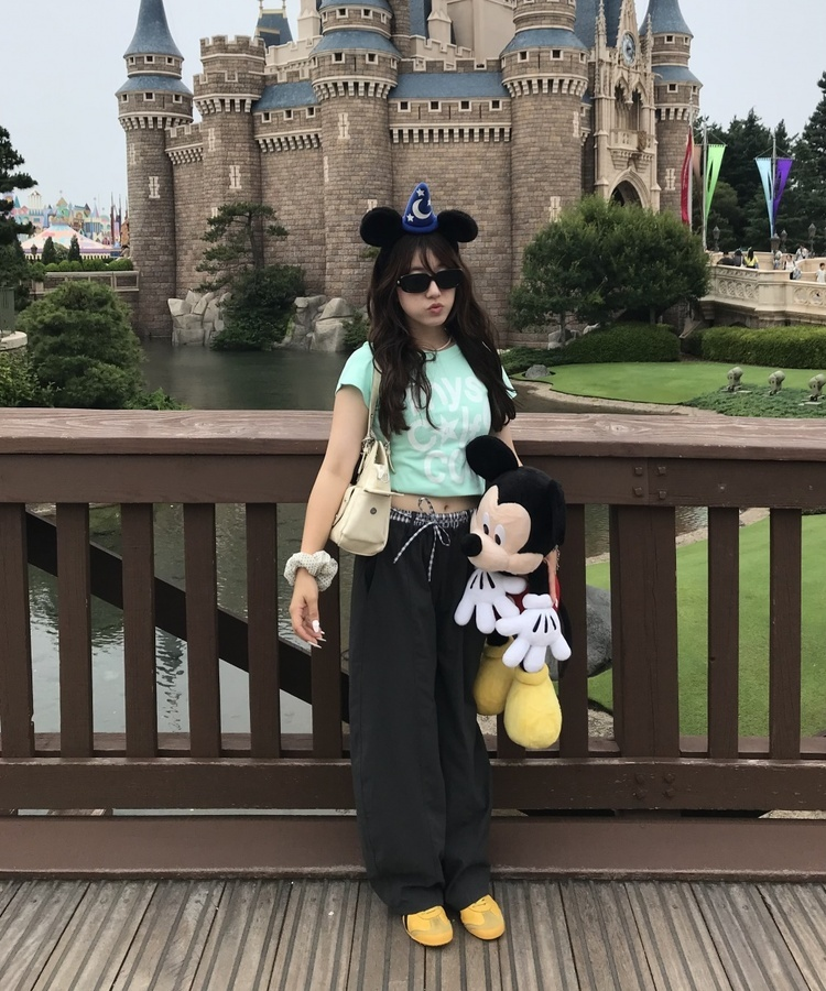 스타 레터링 크롭 티셔츠 민트