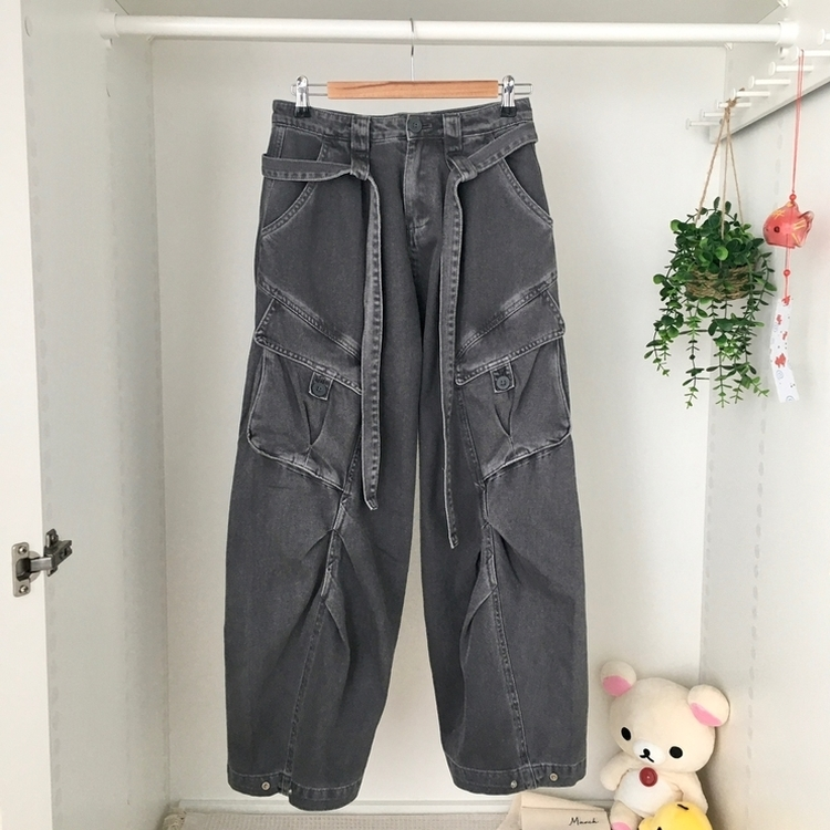 ローライズカーゴポケットピンタックワイドパンツ