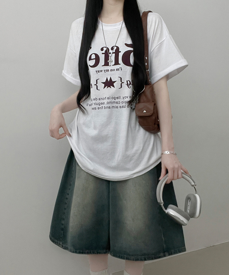 レタリングプリントボックス半袖Tシャツ｜半袖Tシャツ｜韓国