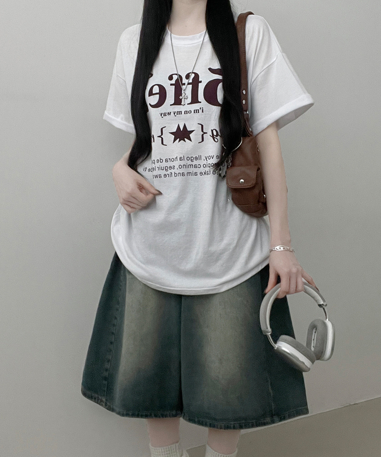 レタリングプリントボックス半袖Tシャツ｜半袖Tシャツ｜韓国