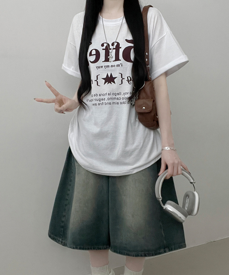 レタリングプリントボックス半袖Tシャツ｜半袖Tシャツ｜韓国
