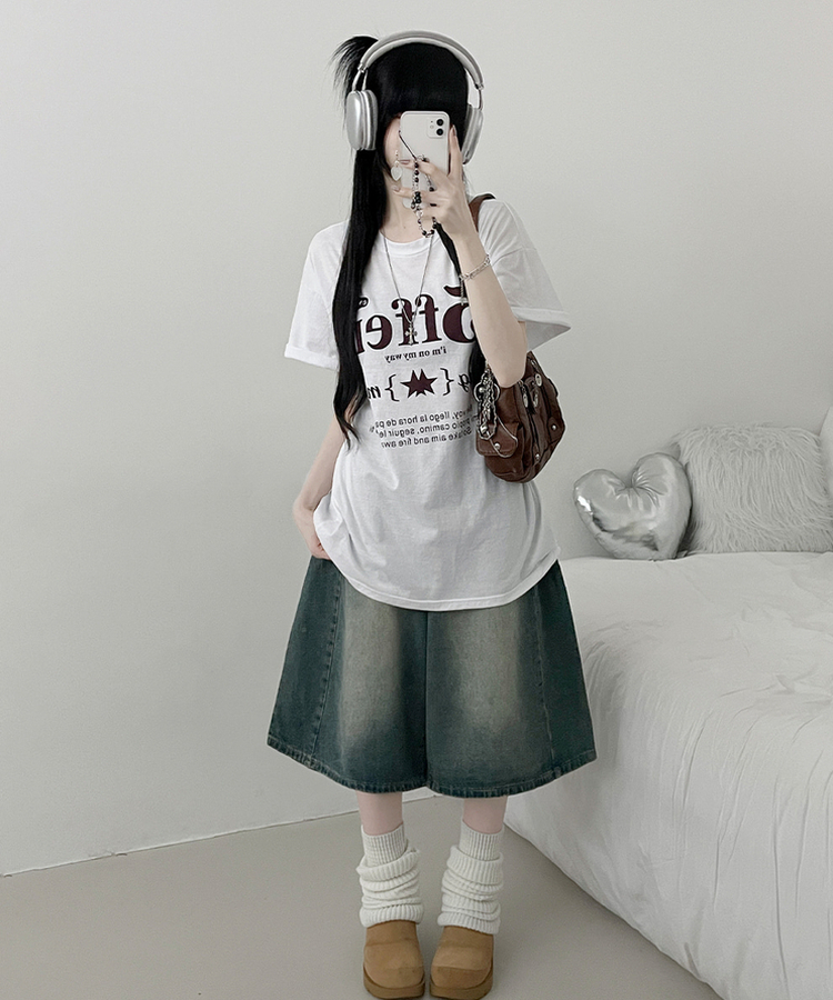 レタリングプリントボックス半袖Tシャツ｜半袖Tシャツ｜韓国