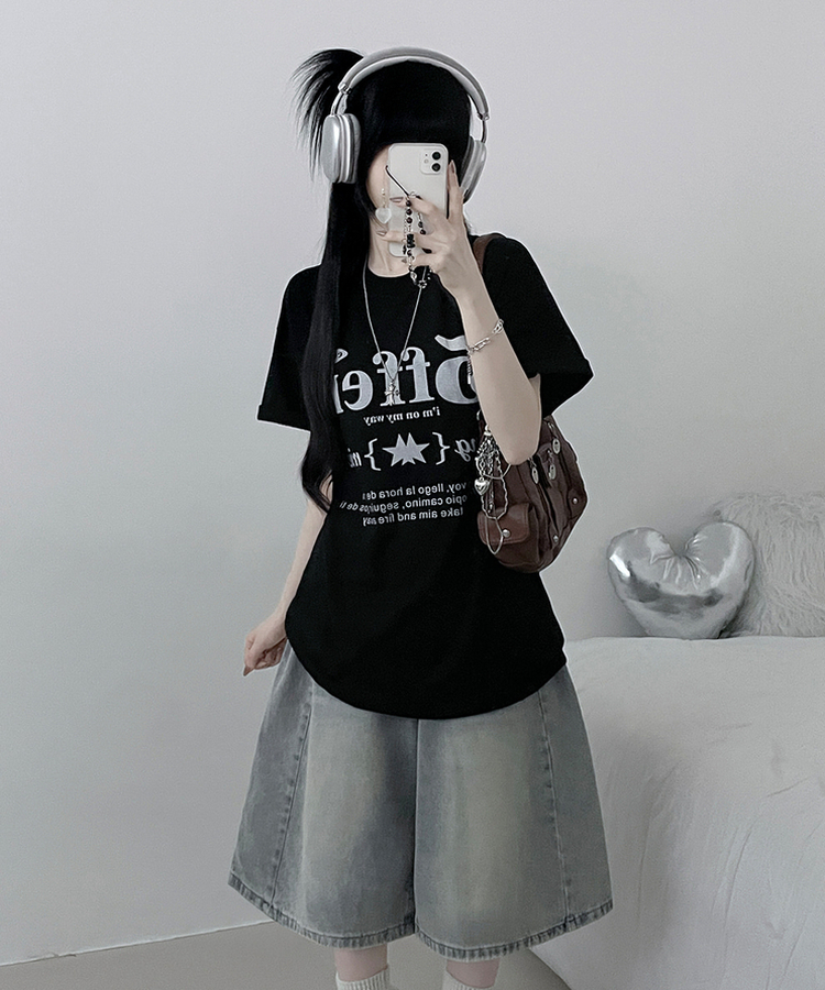 レタリングプリントボックス半袖Tシャツ｜半袖Tシャツ｜韓国