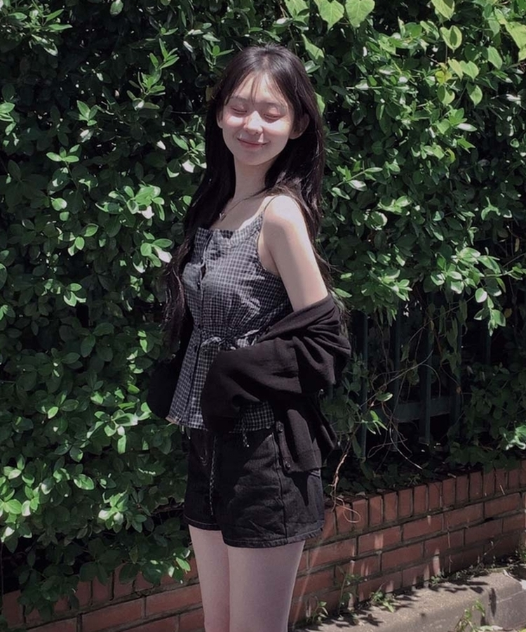 ハイウエストベーシックデニムショートパンツ BLACK