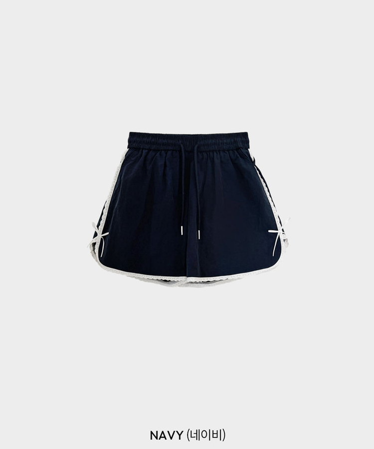 レースリボンバンディングショートパンツ