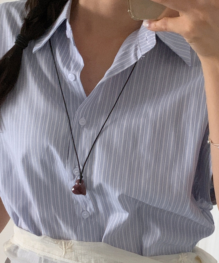 ハートストーンロープネックレス BURGUNDY