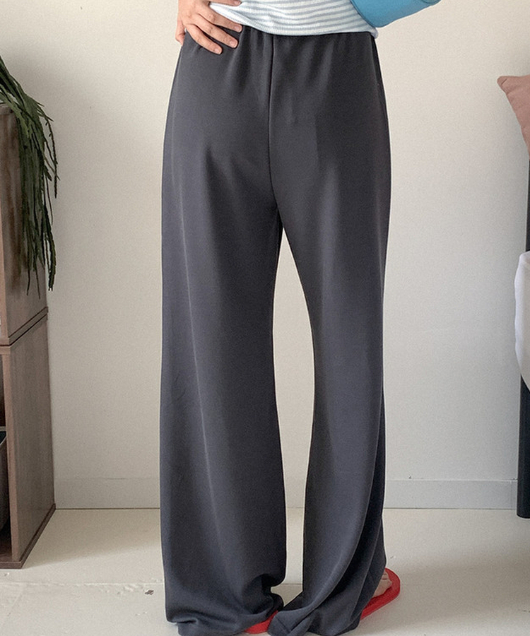 レタリングワイドバンディングパンツ CHARCOAL