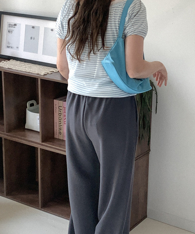 レタリングワイドバンディングパンツ CHARCOAL