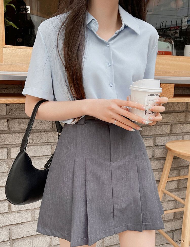 ベーシックフィット半袖シャツ SKY BLUE
