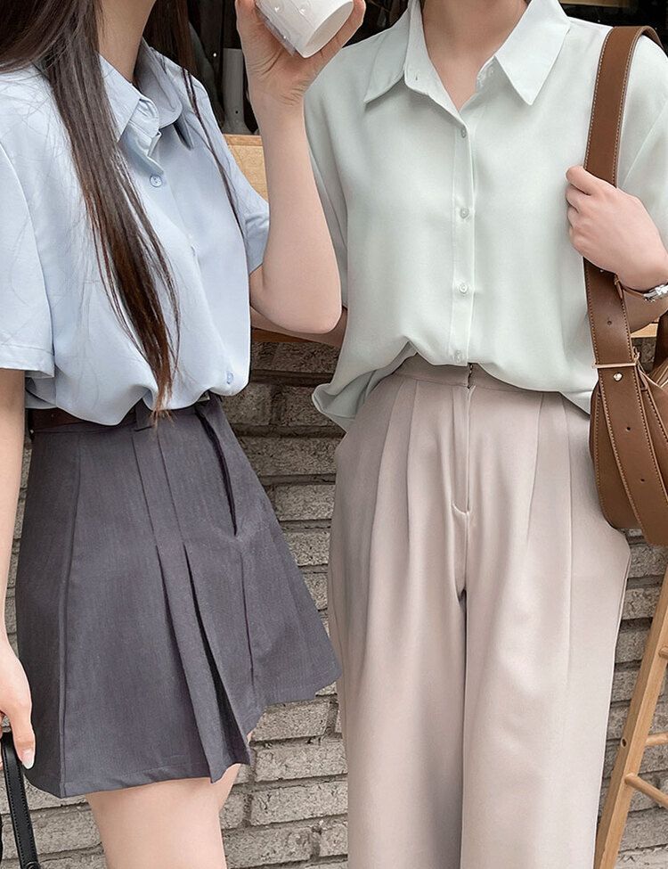 ベーシックフィット半袖シャツ SKY BLUE