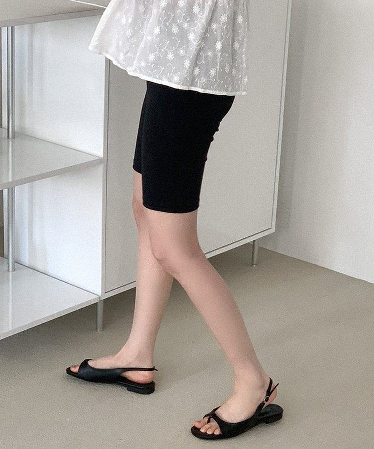 レザートングサンダル BLACK