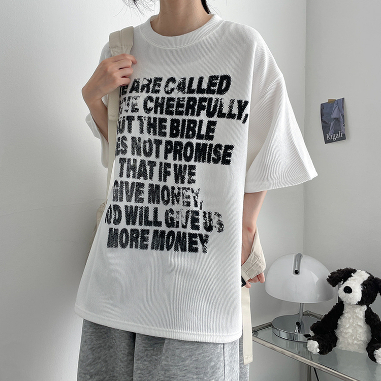 レタリング半袖Tシャツ｜ニット｜韓国ファッション通販 SONA