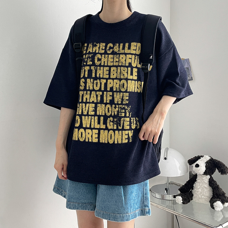 レタリング半袖Tシャツ｜ニット｜韓国ファッション通販 SONA