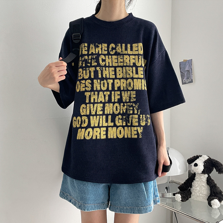 レタリング半袖Tシャツ｜ニット｜韓国ファッション通販 SONA